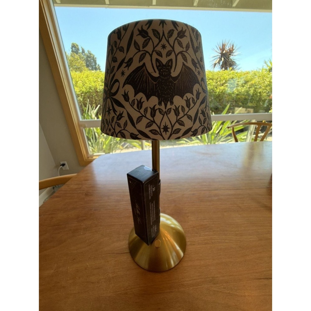Bella Lux Rechargeable LED Bat Print Accent Table Lamp